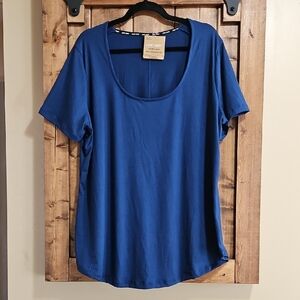 Just Cozy Blue Short Sleeve Tunic Top Size XXL NWT